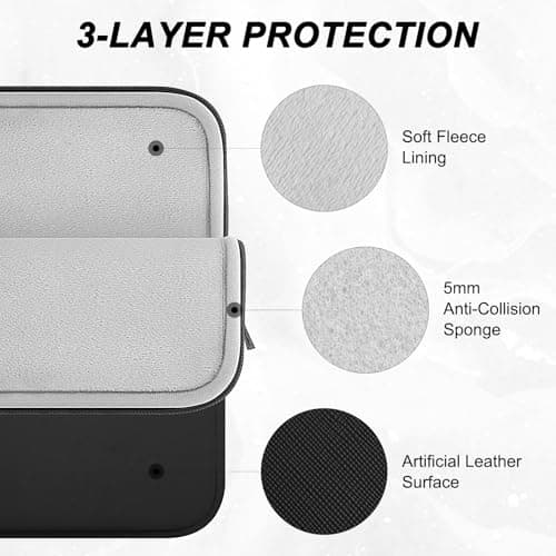 ARVOK 15 15.6 16 inch Laptop Sleeve Case,Waterproof MacBook Notebook Cover for MacBook Air Pro 15 16 inch, Computer Carrying Bag for HP ThinkPad Dell Lenovo Asus Acer MSI, Black — view 2