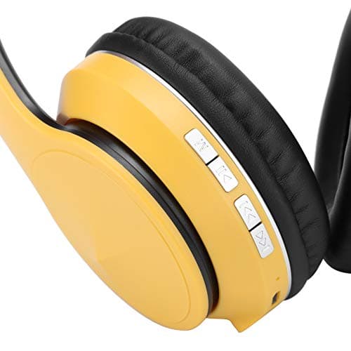 Kelawoly Wireless Bluetooth Headset, Foldable with FM Radio (Yellow) — view 3
