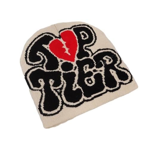 Wiffe Heart & Letter Pattern Hat for Couple, Beige