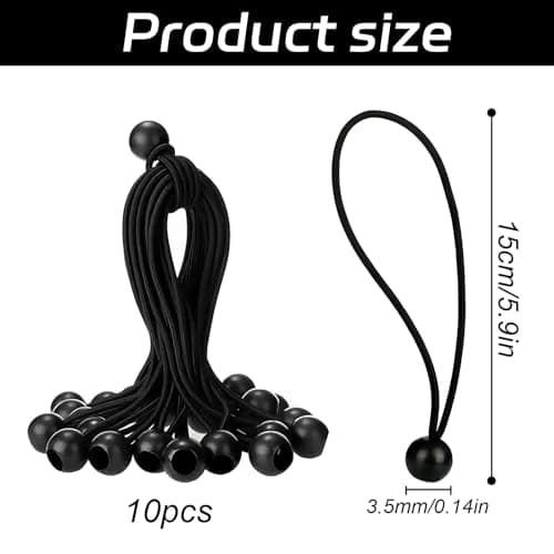 10 Pcs Bungee Ball,15cm Bungee Cords With Balls,Ties Heavy Duty — view 2