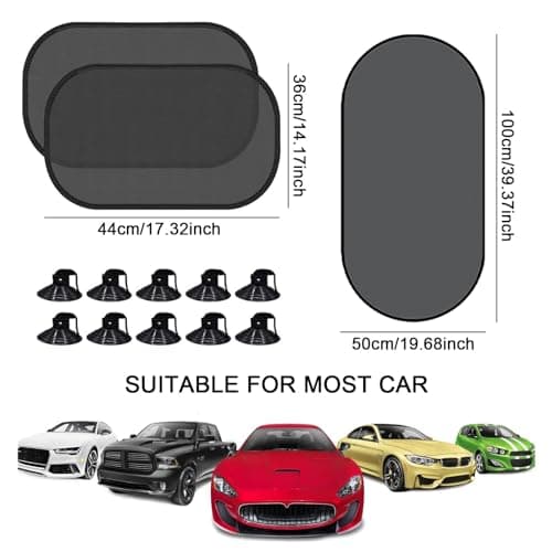 SSKHE Car Sun Shade for Side Windows With UV Protection - 5 Pack Window Shades for Baby Pets, Blocking Harmful UV Rays and Heat, 44 x 36CM, 100 x 50CM — view 2