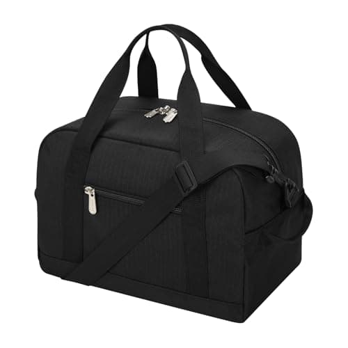 Small Gym Bag Carry On Bag - 12 inch Mini Duffle Bag Lightweight for Overnight Travel 30x20x20cm-Black