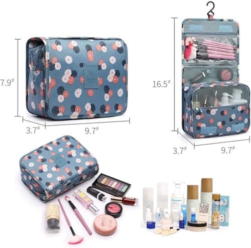 Travel Toiletry Bag, YYGOJOY Hanging Wash Bag Makeup Cosmetic Organizer Bags, Portable Hanging Toiletries Bags for Men Women Girls Waterproof Multifunctional (Leopard Print) — view 3