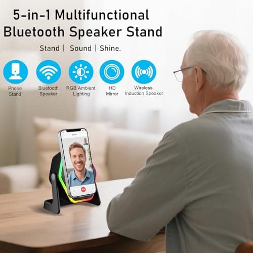 Gifts for Men, Wireless Induction Speaker,5in1 Phone Speaker Amplifier — view 2