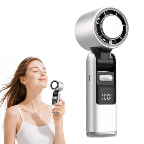 Vtizikl Portable Handheld Fan,100 Speed Rechargeable Hand Held Fan with Digital Display,4000mAh Battery,Ice Cooling,3 in 1 Foldable Turbo Mini Fan for Travel Office Camping