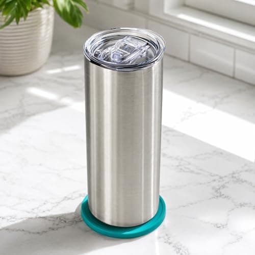 20oz Skinny Tumbler Replacement Lids, 4 PCS Clear Spill Proof Splash Resistant Sliding Covers for Stainless Steel Travel Coffee Mugs and Cooler Cups — view 6