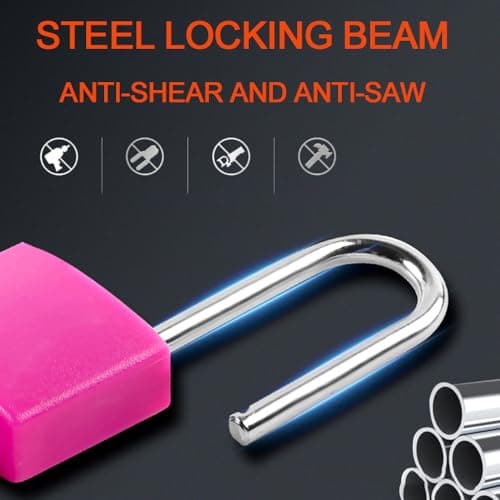 Suitcase Locks, Luggage Locks, Suitcase Locks with Keys, Multicolor Small Padlocks for Travel Suitcases Luggage Bag Case,Metal Travel Padlocks for Luggage Lock Backpack,Gym,Locker (Red) — view 6