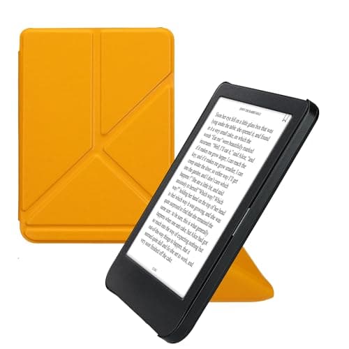 kwmobile Cover for Kobo Clara BW/Colour Case - Slim PU Leather eReader Cover with Stand and auto sleep funktion - Radiant Yellow