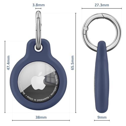Air Tag Holder Air Tag Silicone Case, with Keychain, TPU Case for Air Tags Keyring for Keys, Bags, Luggage, Pet Collar, Anti-Lost and Scratch-Resistant, Fully Covered (Blue) — view 4
