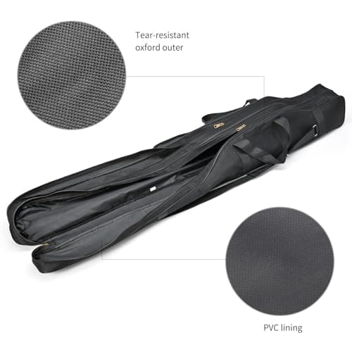 Fish Rod Bag, Portable Rod and Reel Holdall Bag 600D Oxford Foldable Fishing Pole Gear Carrier Case with Adjustable Shoulder Strap for Outdoor (130cm/150cm Optional) — view 3