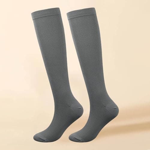 DFSDJEUW birthday presents for mum Trainers Socks for Women Compression Socks Women And Men Circulation Running Travel Recovery & Flight Thermal Non-Slip Sock Essentials womens walking Grey — view 4