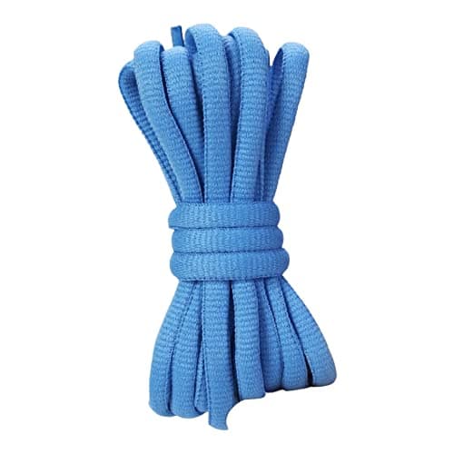 Danraw Stores [PAIR] Oval Round Shoe laces, 6mmx140cm, Soft Trainer Lace, Sneaker Lace, Polyester Knit, Sports, Casual, Hiking, Mountaineering, Walking, Running (Sky Blue)