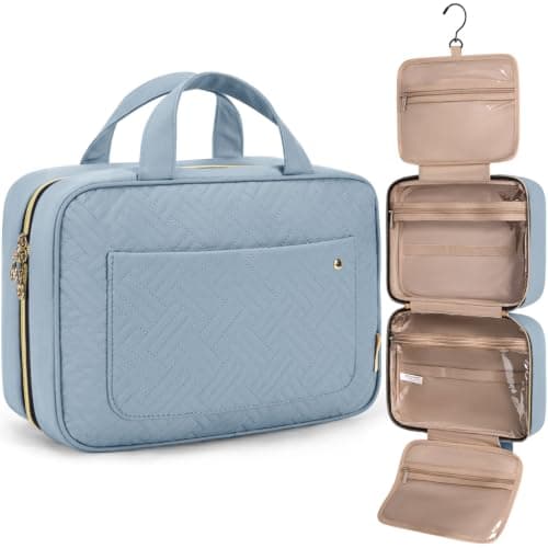 BAGSMART Hanging Travel Toiletry Bag 360° Hook for Full Size Bottle, Medium