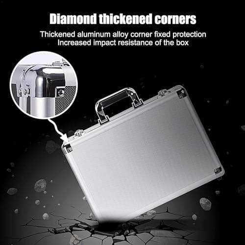 Aluminium Toolbox - Portable Tool Case, Aluminum Alloy Toolbox, Aluminum Storage Box, Aluminum Alloy Small Storage Box, Square Storage Organizer With Sponge Lining For Jewelry 25.5x16.5x9.5cm — view 6