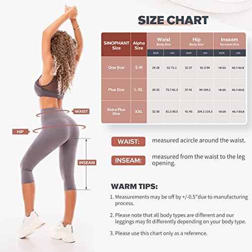 SINOPHANT High Waisted Capri 3/4 Length Leggings for Women Dark Yellow L-XL — view 6