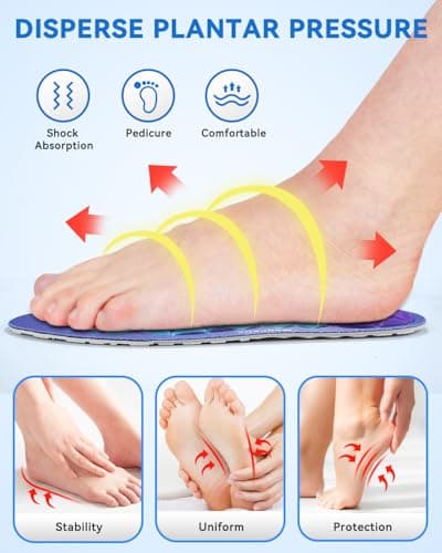 Insoles for Men and Women, Work and Boot Shoe Insoles UK8-12(11.8in) Blue — view 4