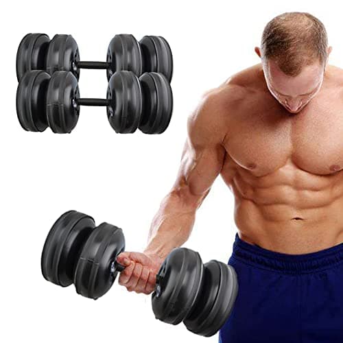 LTLCLZ Adjustable Dumbbell Weight Set Travel Portable Water Filled Dumbbells Gym Lifiting Fitness Training Sports Equipment,35KG Silver — view 2