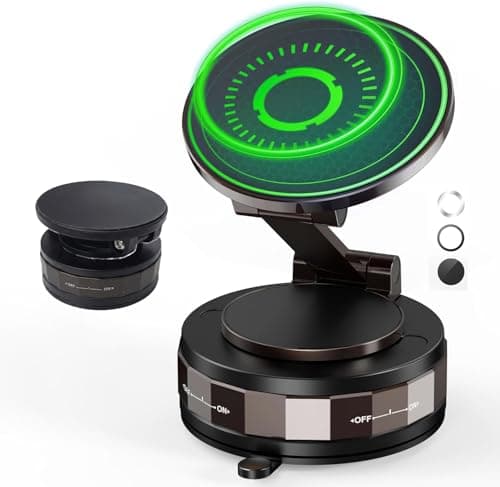 wowtravel Suction Cup Phone Mount | Vacuum Lock Car Phone Holder with 360° Rotation | Strong Dashboard & Windshield Mount Works with iPhone 17 Pro Max, 16, 15, 14, 13, 12 and Android Devices