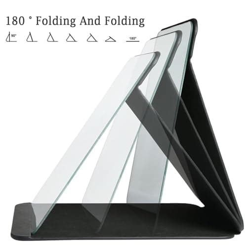 Shunshi Portable Folding Mirror, 16.4 * 11cm, Standing/Leaning, Rectangular, Brown PU Frame, HD Glass, Adjustable Stand, Travel Makeup Mirror — view 4
