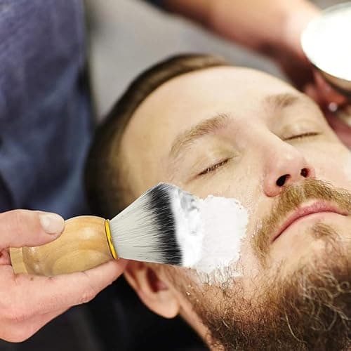 Shaving Set for Men contains Shaving Brush, Shaving Stand & Shaving Bowl for Salon, Barber, Home and Travelling- Shaving Kit Gift for Him, Husband, Boyfriend, Father (Wooden) — view 2