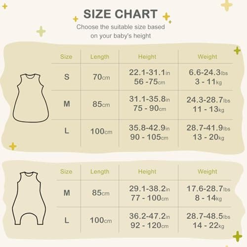 Nivolltha 2 Pack Baby Sleeping Bag 1 TOG Cotton Foliage & Bear L — view 6