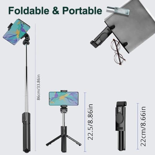 COLORLIZARD Selfie Stick Tripod with Remote, Bluetooth Phone Tripod,Compatible with iPhone, GoPro, Android Phone — view 5