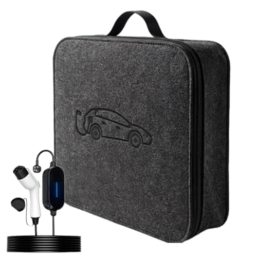 EV Charger Cable Storage Bag - Portable Protective Cord Pouch with Handle, Waterproof Charging Cables Bags, for Outdoor Travel Road Trip Daily Driving Commuting