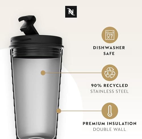 Nespresso Touch Thermal Travel Mug, 345ml, Stainless Steel, Hot & Cold Drinks, Leak-Proof — view 2