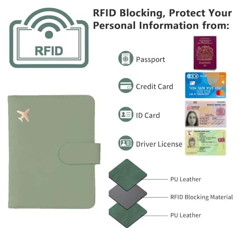 HAPPOW Passport Holder Travel Wallet RFID Blocking, PU Leather — view 4
