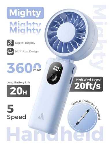 Aecooly Mighty Portable Handheld Fan,20H Max Cooling,3 Flexible Modes — view 2