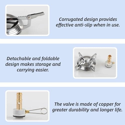 VGEBY1 Portable Mini Camping Stove, Folding Gas Burner for Picnic Hiking Camping, Windproof Cooker with Carrying Bag — view 4