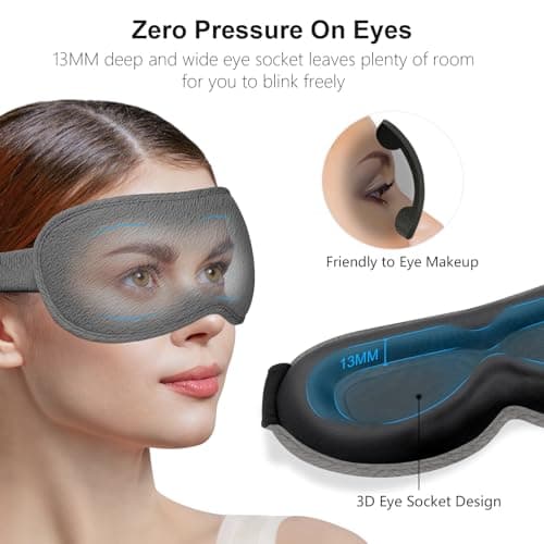 Gritin 100% Blackout Sleep Masks for Women & Men - Zero Eye Pressure Mask — view 3