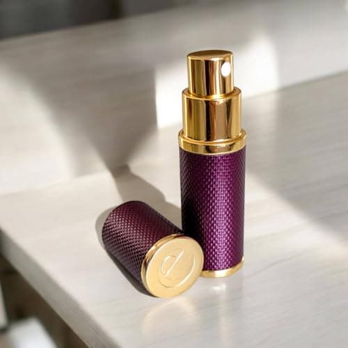 The Essential Atomizer Co. Patina 10ml refillable perfume atomiser with Gift Box. for handbag & travel. (PURPLE) — view 3