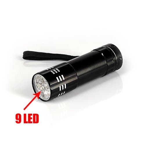 Accessotech 9 LED Bright Black Aluminum Flashlight Mini Small Torch Travel Camping Hiking — view 4