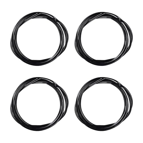 WLICCHS Pack of 4 140 cm Automatic Twist Lock Shoelaces for Boa Replacement Rope, Metal Wire, No Ties, Black for Twist Lock Outdoor Hiking Shoes, Sports Shoes, Work Shoes