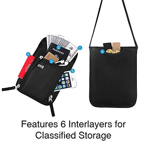 KEAFOLS Travel Wallet Passport Holder for Women abd Men. RFID Blocking Passport Wallet Travel Wallet Organiser (Black) — view 2