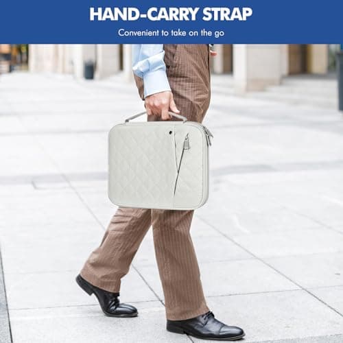 MoKo 9-11 Inch Tablet Sleeve Carrying Case with Handle, Padded Protective Travel Bag for New 11 inch iPad Air M3, iPad A16, i-Pad Pro 11 M5 2025, i-Pad 10./Air 5/4. Gen10.9, Tab S9/S8 11, Cream — view 6