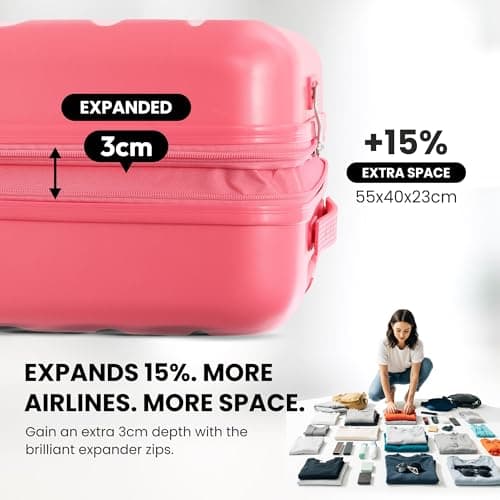Aerolite 55x40x20 Expandable Ryanair Priority Cabin Suitcase, 4 Wheels — view 3