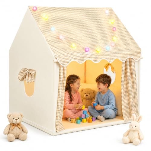 eSynic Kids Playhouse Tent with Lights & Storage Bag For Indoor & Outdoor