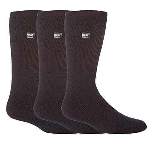 HEAT HOLDERS - 3 Pack Multipack Mens Insulated Thermal Socks for Winter (6-11, Charcoal)