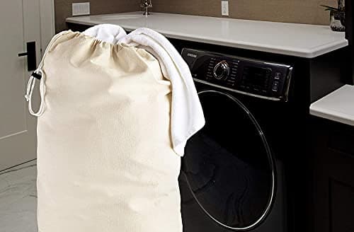 Laundry Bag Large (50 X 75 Cm | Pack of 2) Heavy duty 100% Cotton Canvas natural color fabric Draw Strings Organizer travel camp home college Dorm Dirty cloth plain Big Santa Sacks storage — view 3
