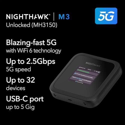 NETGEAR Nighthawk M3 5G Portable WiFi Router, WiFi 6, Up to 3.6 Gbps — view 2