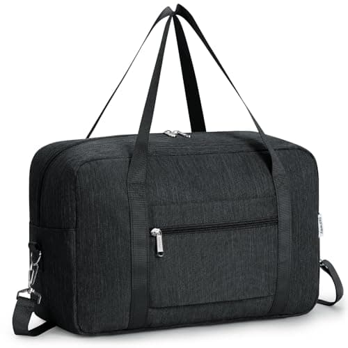 Narwey for Ryanair Cabin Bags 40x30x20 Underseat Ryan Air Foldable Travel Duffel Hospital Bag Overnight Weekend Carry on Luggage Bags for Women and Men 20L (Black)