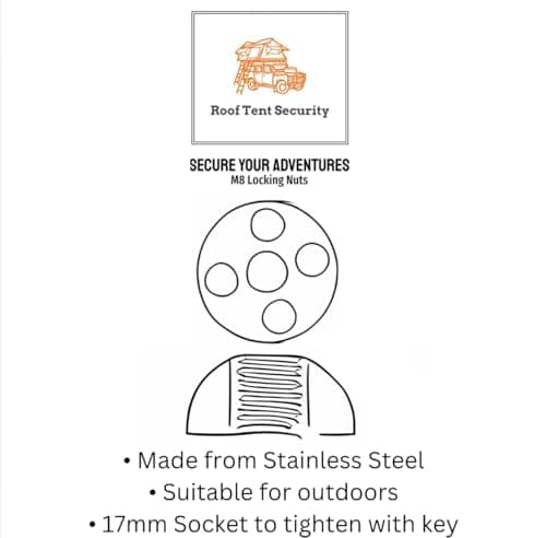 8 x Fits Tent Box/Roof Tent Anti-Theft Security Nuts Tamperproof Locking Nuts Set + Roof Tent Security Motion Sensing 113db Alarm + Alarm Holder ULTIMATE SECURITY BUNDLE — view 5