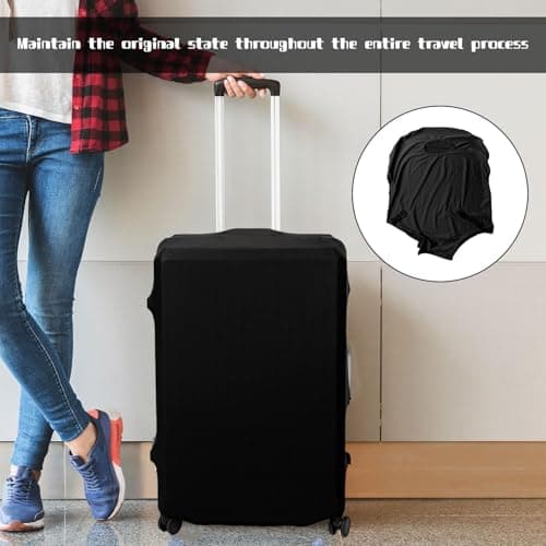 Suitcase Cover Luggage,Black Elastic Suitcase Covers Protectors,Luggage Covers for Suitcases,Dustproof Trolley Baggage Protector for 26-29 Inch Suitcase — view 5