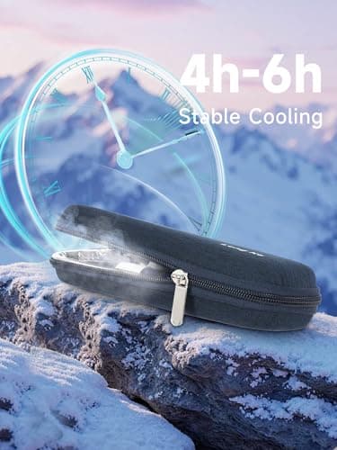 YOUSHARES Medicine Cool Bag with 2PCS Ice Packs - Insulin Case Medicine Cooler for Travel Diabetic Supplies Insulin Cooler Travel Case (Navy Blue) — view 3