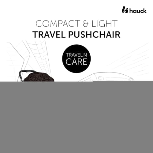 hauck Travel N Care, Leo Black - Gold Winner Mother & Baby Awards 2024, Lightweight Travel Pushchair with Raincover, Suspension, Compact & Foldable, UPF 50+, Fully Reclining from Birth up to 22 kg — view 2