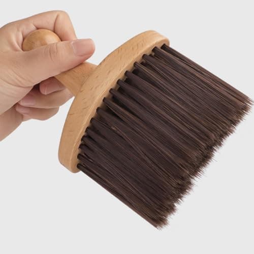 Uonlytech Soft Bristle Hair and Beard Brush for Men Wooden Handle, Portable Size, for Barber Shops and Travel, Nylon Bristles for Gentle Grooming and Hair Cleaning — view 5