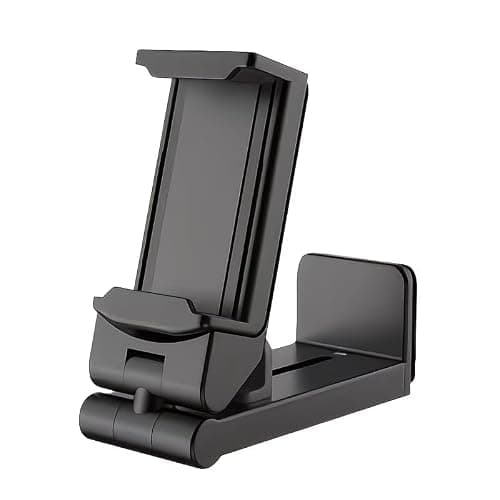 Sella Products Universal Airplane Phone Holder Mount – 360° Rotating, Foldable & Hands-Free – Fits iPhone, Samsung & All Smartphones 2.2"–3.7" Wide – Clips to Tray Table & Desk – Black — view 2