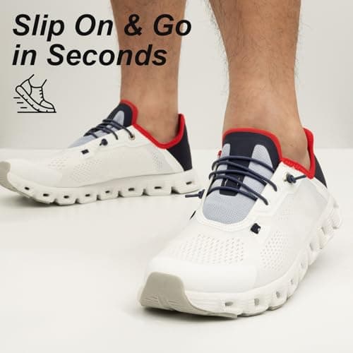 Puzeam 2 Pairs Elastic No Tie Shoe Laces for ON Cloud Trainers 5 & 6 No Tie Shoelaces for adults 3mm Round Stretchy Bungee Replacements Running & Training(Gray Blue, 24 Inches) — view 2